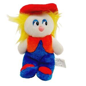 Wideway Inc Clown Plush Stuffed 9" Red White Blue 1994